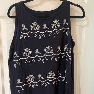 Loft Vintage Soft Embroidered Floral Tank Top